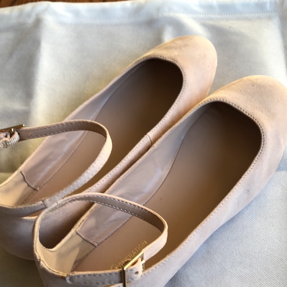 NWOT BCBGeneration Blush Colored Ankle-strap Flats - Picture 3 of 6
